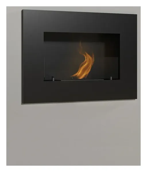 Recessed wall fireplace