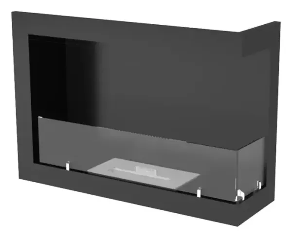Right corner bioethanol fireplace
